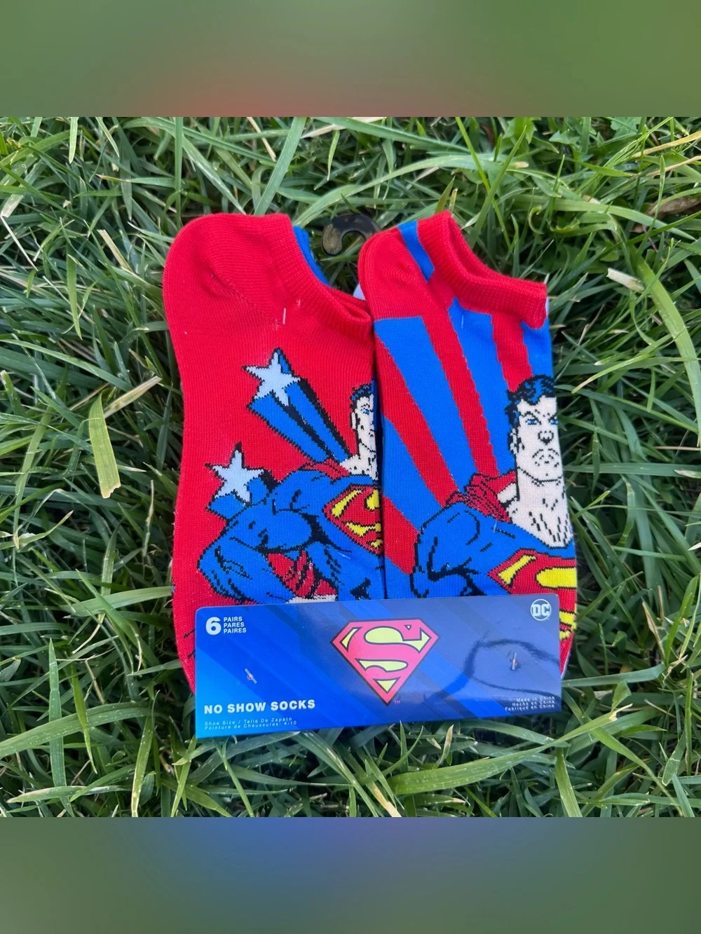 DC Comics Superman Women’s Superhero No Show Cartoon Fun 6 Pairs Socks NEW